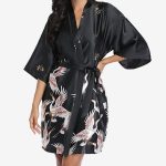 Simple Silk Nightgown Deco Lace